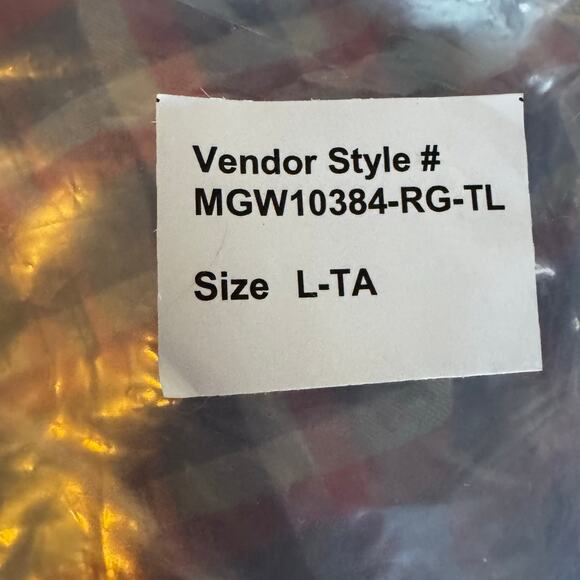 Alesbury Long Sleeve Button Up Shirt Navy Red Check Cotton NWT Size Large Tall - Picture 8 of 8